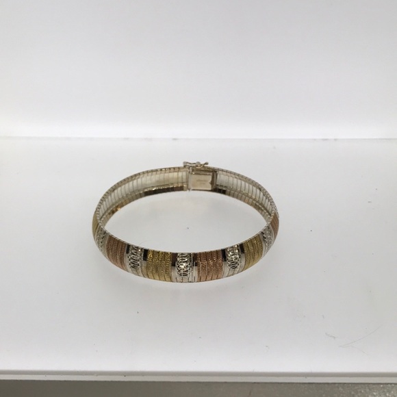 Sterling Silver Multi color Gold Plate Bracelet - Picture 3 of 3